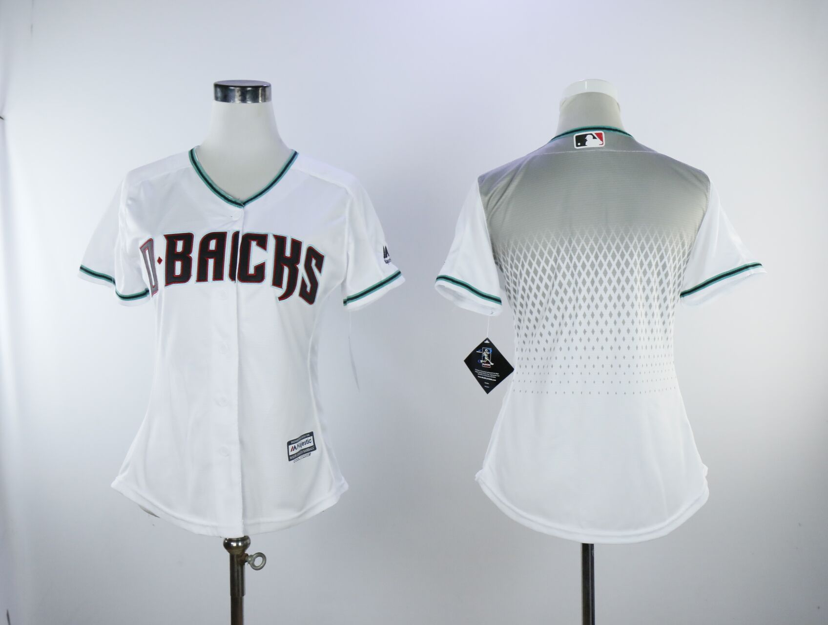 Women Arizona Diamondback Blank White MLB Jerseys->women mlb jersey->Women Jersey